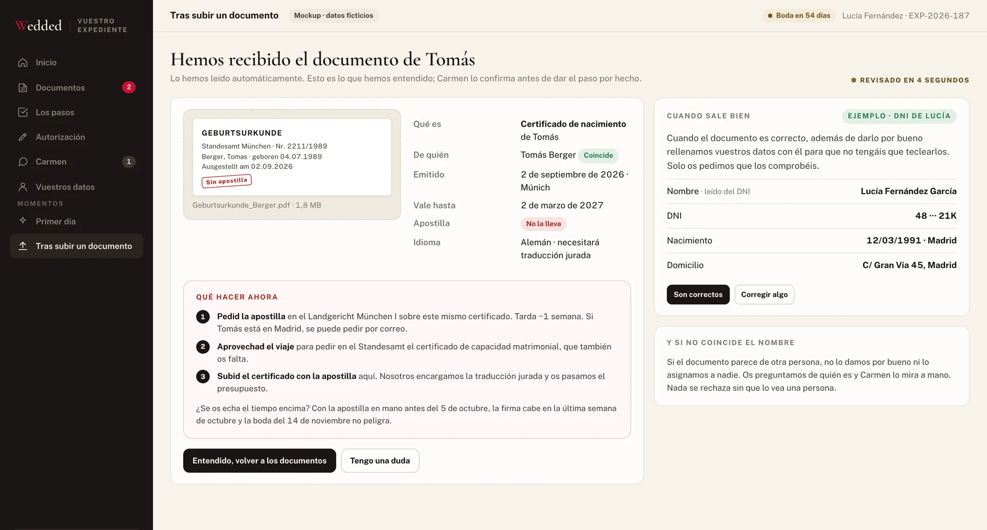 Subida de documentación a la plataforma