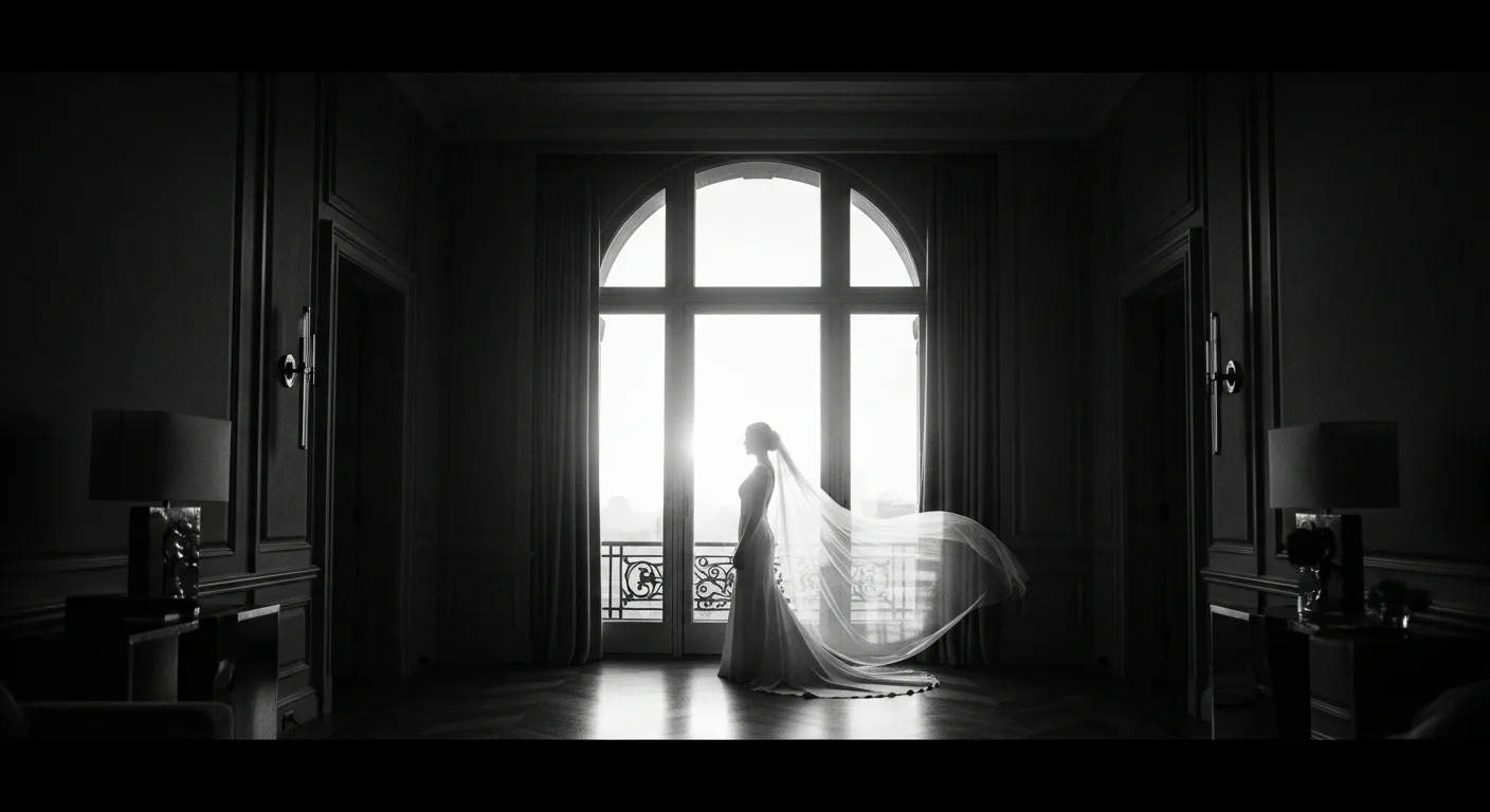 Celebración de boda en blanco y negro